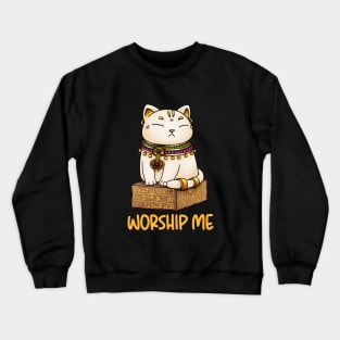 Egyptian Cat God Bastet Worship Me Crewneck Sweatshirt